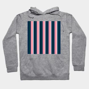 Navy, Pink, Green, White Preppy Stripes Hoodie